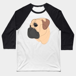 Bullmastiff - continuous line Baseball T-Shirt